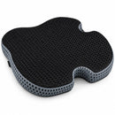 Zitkussen – Memory Foam Stoelkussen met Stuituitsparing – 48 x 41 x 7 cm – Zitkussen voor Bureaustoel, Auto & Thuis – Ademend 3D Mesh – Zwart