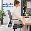 Zitkussen – Memory Foam Stoelkussen met Stuituitsparing – 48 x 41 x 7 cm – Zitkussen voor Bureaustoel, Auto & Thuis – Ademend 3D Mesh – Zwart