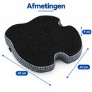 Zitkussen – Memory Foam Stoelkussen met Stuituitsparing – 48 x 41 x 7 cm – Zitkussen voor Bureaustoel, Auto & Thuis – Ademend 3D Mesh – Zwart