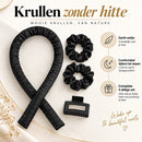 Heatless Curls Set – Krullen Zonder Hitte – Satijnen Krulband – Overnight Hair Curler – Inclusief 2 Scrunchies & Haarkle