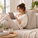 Leeskussen voor Bed & Bank – Rugsteunkussen 60 x 50 x 20 cm – Groot Zitkussen met Rugsteun – Afneembare Hoes & Zijvak – 