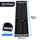 Dartmat met Oche & Checkout Tabel – 237 x 57 cm – Dartmat met Werplijn 2,37 m – 2 & 3 Dart Finishes – Antislip Dartmat –