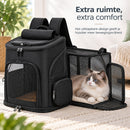Dierenrugzak voor Kat & Kleine Hond – Uitklapbare Kattenrugzak – Reistas tot 10 kg – Ademend Mesh – 33 x 26 x 40 cm – Tr