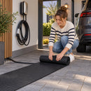 Kabelmat voor Vloer – Kabelbeschermer voor Laadkabel & Verlengsnoer – Oprolbare Kabelbrug – 3 mm Dik – Zwart – 120 X 40 