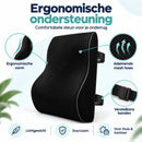 Lendensteun voor Bureaustoel & Auto – Rugkussen – Rugsteun met Memory Foam – Ademend Mesh – Verstelbare Banden – Voor Ka