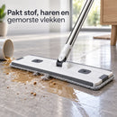 Dweilset met Emmer – Vlakmop met Opvouwbare Emmer – 360° Draaibare Mop – Telescopische Steel 127 cm – Inclusief 2 Microv
