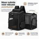 Dierenrugzak voor Kat & Kleine Hond – Uitklapbare Kattenrugzak – Reistas tot 10 kg – Ademend Mesh – 33 x 26 x 40 cm – Tr