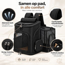 Dierenrugzak voor Kat & Kleine Hond – Uitklapbare Kattenrugzak – Reistas tot 10 kg – Ademend Mesh – 33 x 26 x 40 cm – Tr