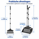 Bezem met Stofblik en Lange Steel – Bezem en Blik Set – Telescopisch & Zelfreinigend – Staande Stoffer en Blik – Voor Ha