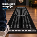 Dartmat met Oche & Checkout Tabel – 237 x 57 cm – Dartmat met Werplijn 2,37 m – 2 & 3 Dart Finishes – Antislip Dartmat –