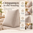 Leeskussen voor Bed & Bank – Rugsteunkussen 60 x 50 x 20 cm – Groot Zitkussen met Rugsteun – Afneembare Hoes & Zijvak – 