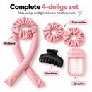 Heatless Curls Set 5-delig – Krullen Zonder Hitte – Satijnen Krulband 98 cm – Inclusief 2 Scrunchies, Haarklem & Sprayfl