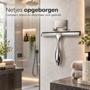 Douchewisser RVS – Raamwisser voor Douche, Glas & Tegels – 25,5 cm Brede Wisser – Inclusief Zelfklevende Ophanghaak – Zi