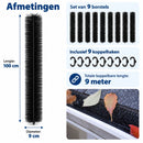 Marterborstel & Dakgootborstel 9 Meter – Marterwering voor Dak en Dakgoot – Bladvanger – 9x 100 cm – Ø 9 cm – Inclusief 