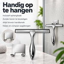 Douchewisser RVS – Raamwisser voor Douche, Glas & Tegels – 25,5 cm Brede Wisser – Inclusief Zelfklevende Ophanghaak – Zi