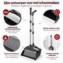 Bezem met Stofblik en Lange Steel – Bezem en Blik Set – Telescopisch & Zelfreinigend – Staande Stoffer en Blik – Voor Ha