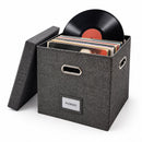 LP Opbergsysteem - Opbergbox met Deksel – Vinyl Opbergbox voor 50+ Platen – 33 x 33 x 33 cm – Platenkoffer met Handgrepe
