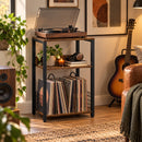 Platenkast voor LP’s – LP Opbergsysteem tot 100 Platen – Platenrek met 3 Niveaus – Platenspeler Meubel – Vinyl Opbergkas