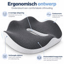 Ergonomisch Zitkussen met Traagschuim – Stoelkussen met Uitsparing – Voor Bureaustoel, Auto & Eetkamerstoel – 44 x 38 x 