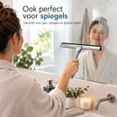 Douchewisser RVS – Raamwisser voor Douche, Glas & Tegels – 25,5 cm Brede Wisser – Inclusief Zelfklevende Ophanghaak – Zi
