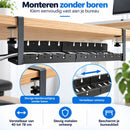 Kabelgoot Bureau – Verstelbare Kabelmanagement Tray 40-78 cm – Kabelbak Onder Bureau Zonder Boren – Met Klembevestiging 