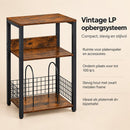 Platenkast voor LP’s – LP Opbergsysteem tot 100 Platen – Platenrek met 3 Niveaus – Platenspeler Meubel – Vinyl Opbergkas