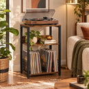 Platenkast voor LP’s – LP Opbergsysteem tot 100 Platen – Platenrek met 3 Niveaus – Platenspeler Meubel – Vinyl Opbergkas