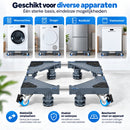 Verstelbare Wasmachine Onderzetter met Wielen – 42 tot 75 cm – Verrijdbare Wasmachine Verhoger – Met Rem, Stelpoten & An