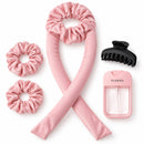 Heatless Curls Set 5-delig – Krullen Zonder Hitte – Satijnen Krulband 98 cm – Inclusief 2 Scrunchies, Haarklem & Sprayfl