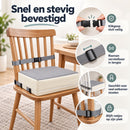Stoelverhoger Kind – Zitverhoger voor Eetkamerstoel – 32 x 32 x 8 cm – Booster Seat met Verstelbare Riemen – Afneembare 