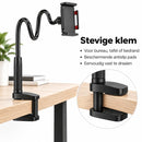 Telefoonhouder Bureau met Flexibele Arm – Telefoon- & Tablethouder met Tafelklem – 76 cm Verstelbare Arm – Voor Bed, Bur