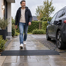 Kabelmat voor Vloer – Kabelbeschermer voor Laadkabel & Verlengsnoer – Oprolbare Kabelbrug – 3 mm Dik – Zwart – 200 X 50 