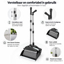 Bezem met Stofblik en Lange Steel – Bezem en Blik Set – Telescopisch & Zelfreinigend – Staande Stoffer en Blik – Voor Ha