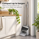 Bezem en Stoffer en Blik met Lange Steel – 4-in-1 Schoonmaakset – Staand Stofblik met Schoonmaaktanden – Vloerborstel me