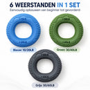 Handknijper Set van 3 – Grip Trainer met 6 Weerstanden – 10 t/m 60 LB – Handtrainer voor Grip, Handen, Polsen & Onderarm