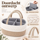 Luiermand voor Commode – Baby Organizer met Uitneembare Vakken – Commodemandje met Handvatten – 36 x 22 x 18 cm – Opberg