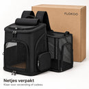 Dierenrugzak voor Kat & Kleine Hond – Uitklapbare Kattenrugzak – Reistas tot 10 kg – Ademend Mesh – 33 x 26 x 40 cm – Tr