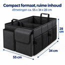 Kofferbak Organizer – Auto Organizer Opvouwbaar – 55 x 34 x 28 cm – Met Meerdere Vakken, Zijvakken & Handvatten – Boodsc