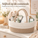 Luiermand voor Commode – Baby Organizer met Uitneembare Vakken – Commodemandje met Handvatten – 36 x 22 x 18 cm – Opberg