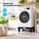 Wasmachine Verhoger Verstelbaar – Wasmachine Onderstel 40-65 cm – Hoogte 10-13 cm – Draagkracht 200 kg – Met Waterpas & 