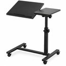 Laptoptafel Verrijdbaar – In Hoogte Verstelbare Laptopstandaard – Kantelbaar Werkblad met Zijtafel – Mobiele Bedtafel op