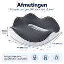 Ergonomisch Zitkussen met Traagschuim – Stoelkussen met Uitsparing – Voor Bureaustoel, Auto & Eetkamerstoel – 44 x 38 x 