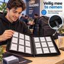 Toploader Binder – Verzamelmap voor 288 Trading Cards – 9 Vaks Kaartenmap – Geschikt voor Toploaders – Met Ritssluiting 