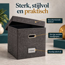 LP Opbergsysteem - Opbergbox met Deksel – Vinyl Opbergbox voor 50+ Platen – 33 x 33 x 33 cm – Platenkoffer met Handgrepe