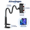 Telefoonhouder Bureau met Flexibele Arm – Telefoon- & Tablethouder met Tafelklem – 76 cm Verstelbare Arm – Voor Bed, Bur