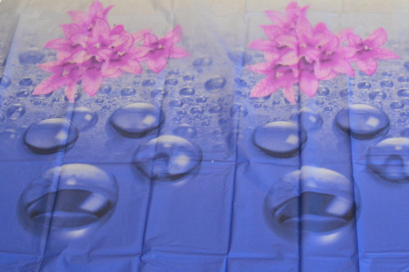 Duschvorhang – Modell Blau/Rosa – 200 cm x 180 cm – inklusive Ringe – Polyester – Badevorhang