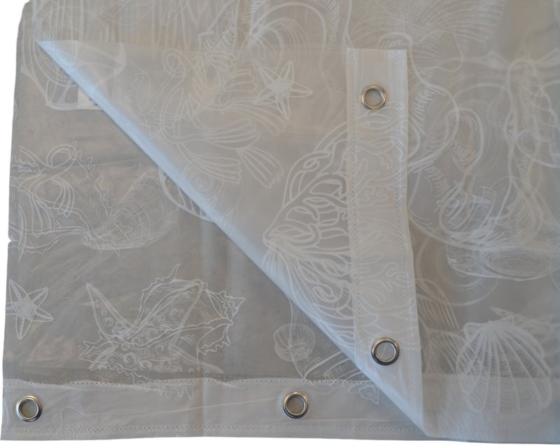 Douchegordijn - Model Strand - 200 cm x 180 cm - Inclusief ringen - Polyester - Badgordijn