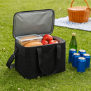 Koeltas Zwart XL – 42x28x31 cm – Grote Koelbox Tas met Schouderriem – Geïsoleerde Picknicktas – Waterdicht & Opvouwbaar – Ideaal voor Strand, Park & Auto