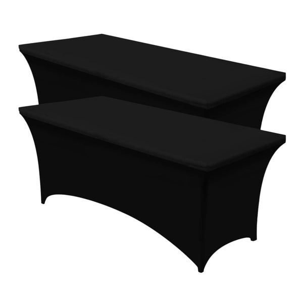 Rechthoekige Tafelhoes Stretch – 180 x 75 x 75 cm – Elastisch & Strak – Wasbaar – Zwart – Voor Feesten, Beurzen & Evenementen