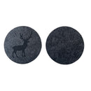 Untersetzer rund – Schwarz mit Elch – 4 Stück – Filz – doppelseitig – Tischschutz – Untersetzer für Gläser